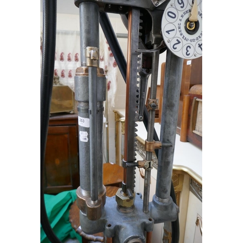 253 - Gilbert and Barker vintage hand petrol pump - Approx H: 244cm