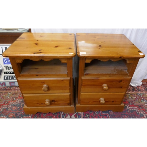 255 - Pair of pine bedside cabinets