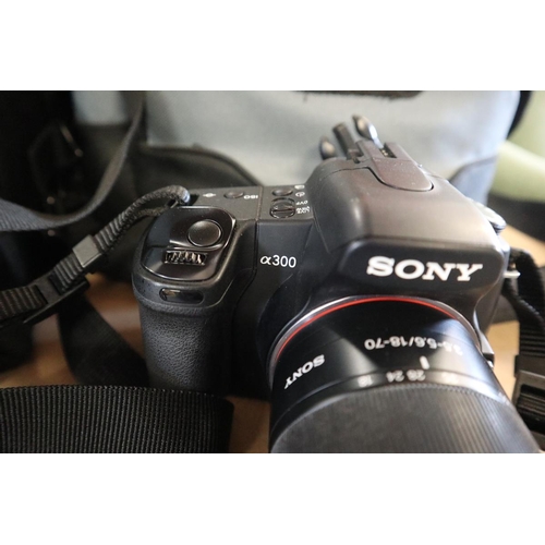 263 - Sony CX300 camera with accessories to include lenses