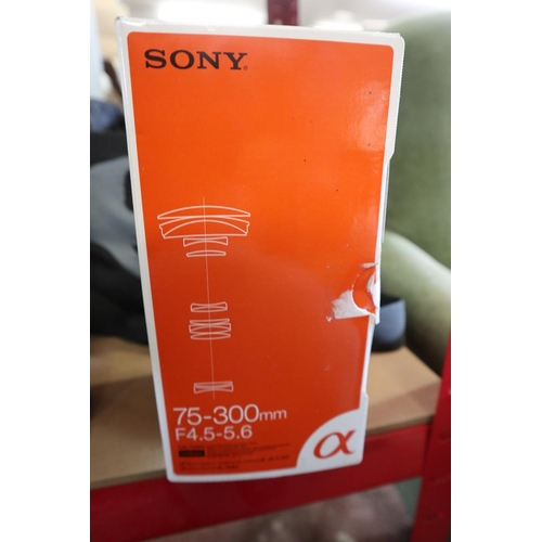 263 - Sony CX300 camera with accessories to include lenses