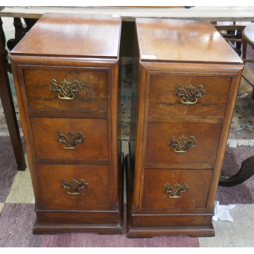 268 - Pair of walnut bedside chests