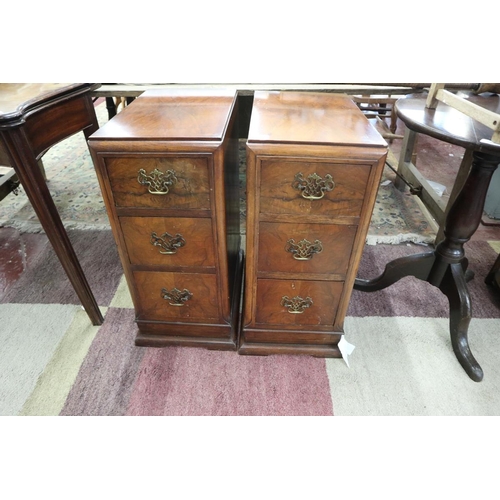 268 - Pair of walnut bedside chests