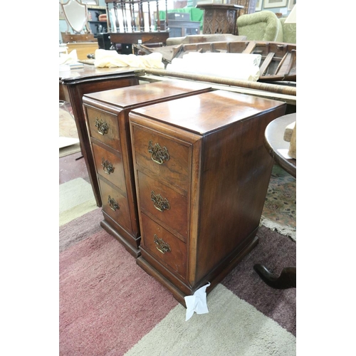 268 - Pair of walnut bedside chests