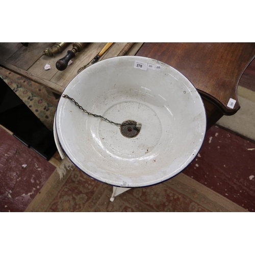 270 - French washstand with enamel bowl