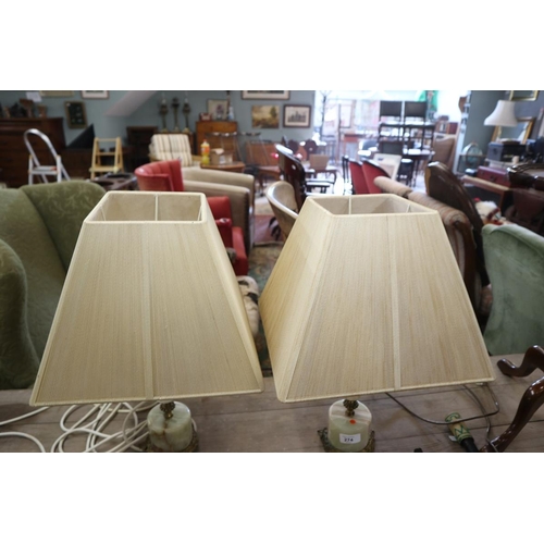 274 - Pair of onyx lamps