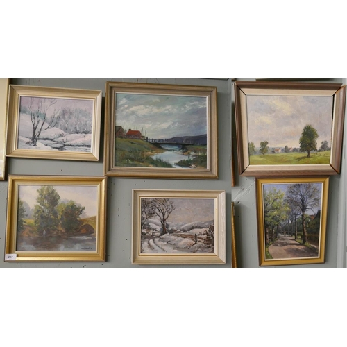 287 - Collection of oil paintings by M E Jardine