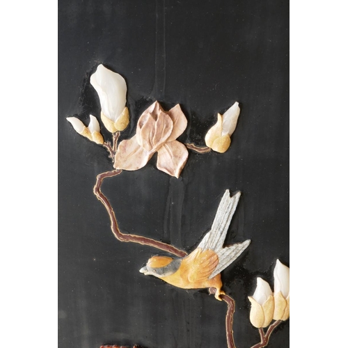 371 - Three panel screen - Enamel and semiprecious stones