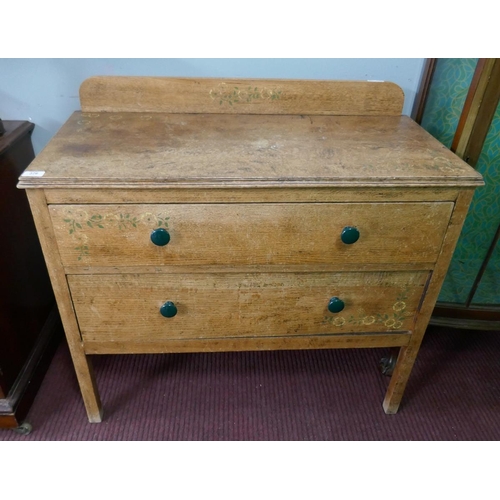 376 - Oak chest of drawers - Approx size: W: 92cm D: 43cm H: 85cm