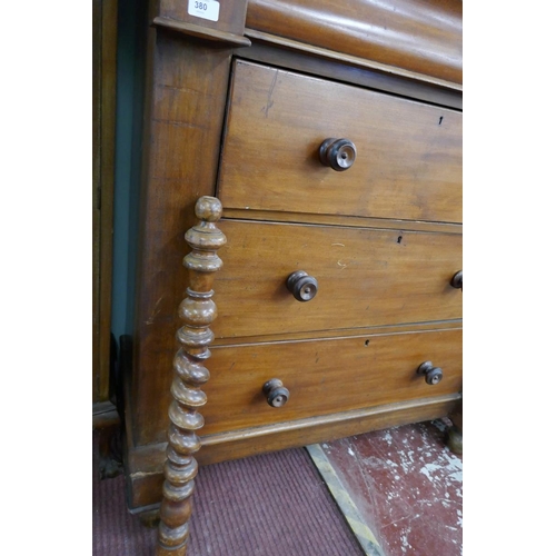 380 - Scottish mahogany chest of 4 drawers - Approx size: W: 112cm D: 51cm H: 124cm