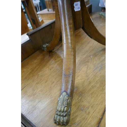 402 - Piano stool with brass claw feet