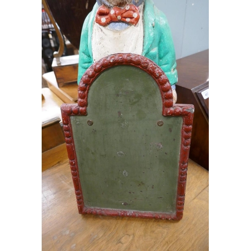 403 - Pig butchers statue with menu board - Approx H: 56cm