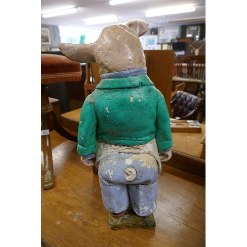 403 - Pig butchers statue with menu board - Approx H: 56cm