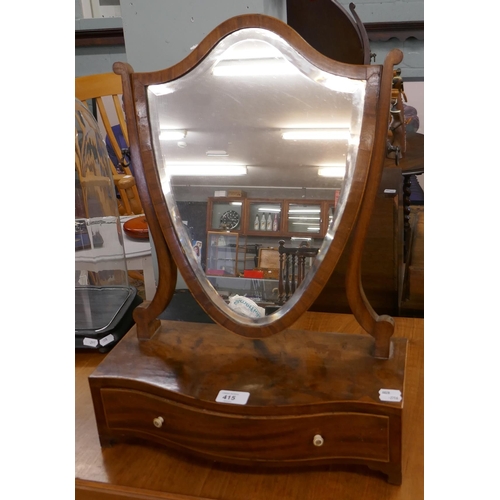 415 - Mahogany shield vanity mirror