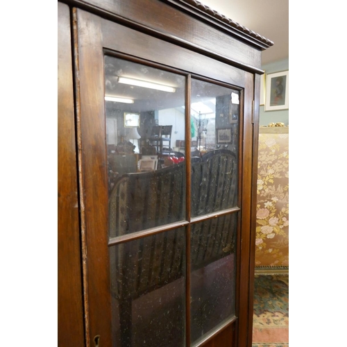 420 - Mahogany glazed display cabinet on ball and claw feet - Approx size: W: 89cm D: 30cm H: 117cm