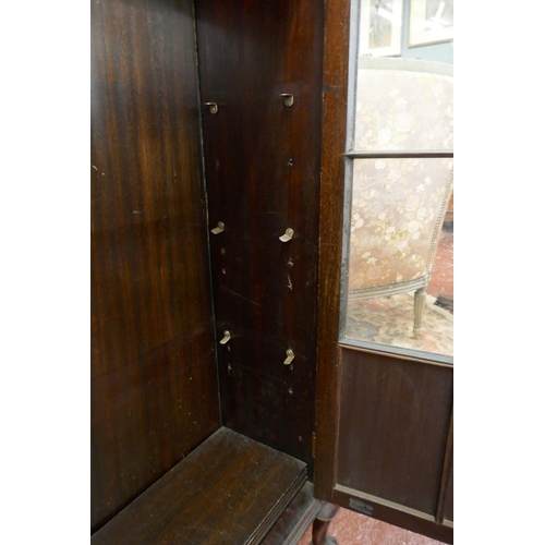 420 - Mahogany glazed display cabinet on ball and claw feet - Approx size: W: 89cm D: 30cm H: 117cm