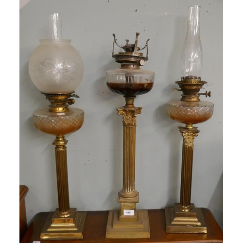 428 - 3 oil lamps