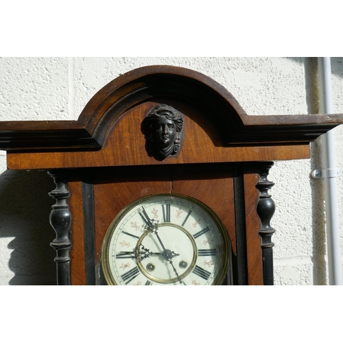 447 - Victorian mahogany wall clock