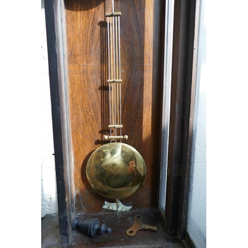 447 - Victorian mahogany wall clock