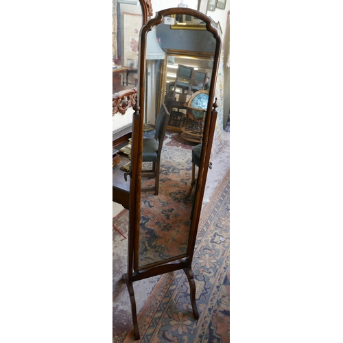 451 - Walnut cheval mirror