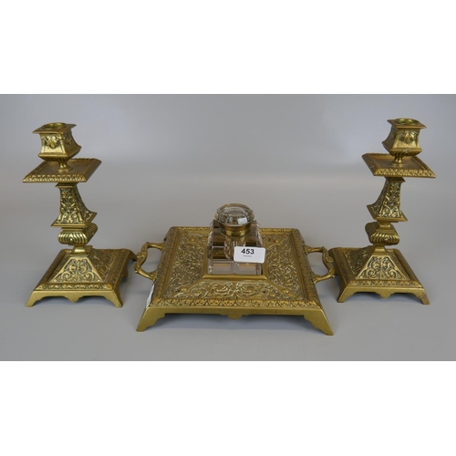 453 - Brass desk set