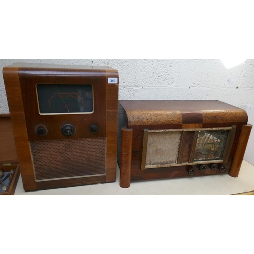 469 - Cossor 77 1940's radio & French valve radio 1950's both parts only