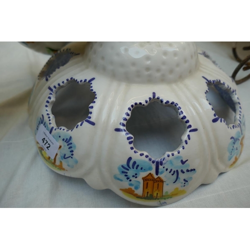 472 - Pair of ceramic Spanish light fixings