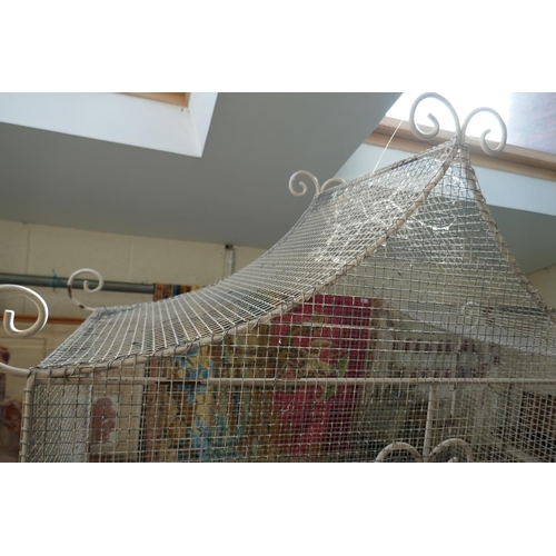 474 - Large antique wire work bird cage