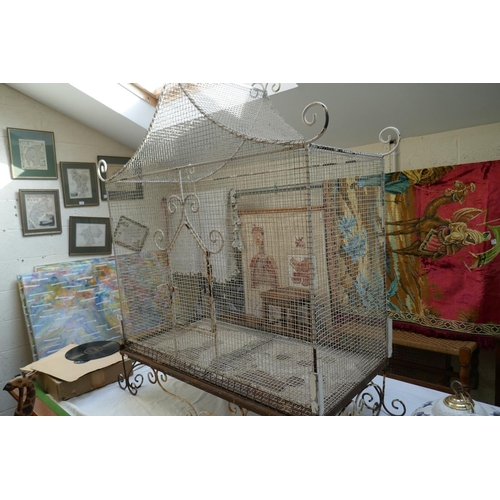 474 - Large antique wire work bird cage