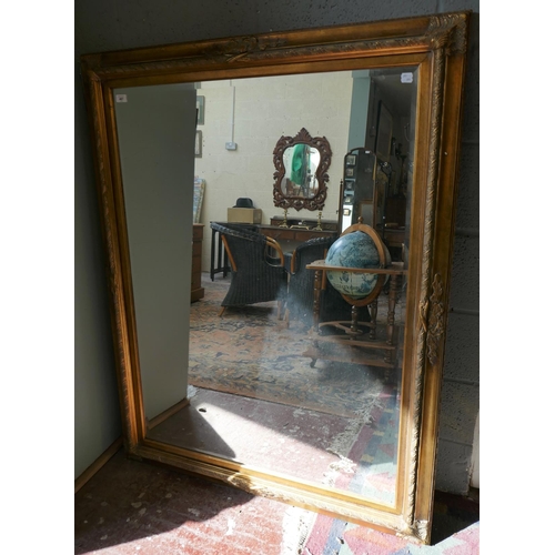 487 - Large gilt framed bevelled glass mirror approx size 112cm x 143cm