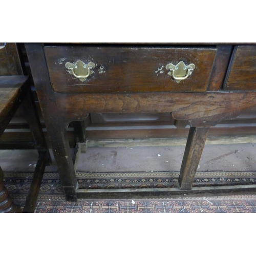 499 - Early antique oak dresser base - Approx size: W: 150cm D: 40cm H: 74cm