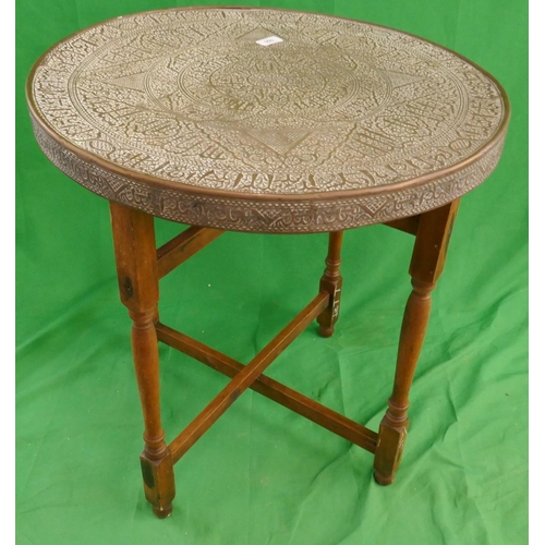 506 - Brass top Indian folding table