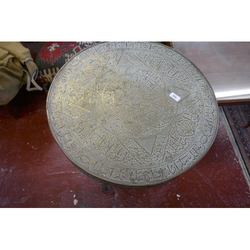 506 - Brass top Indian folding table