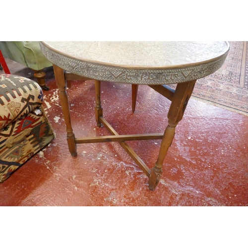 506 - Brass top Indian folding table