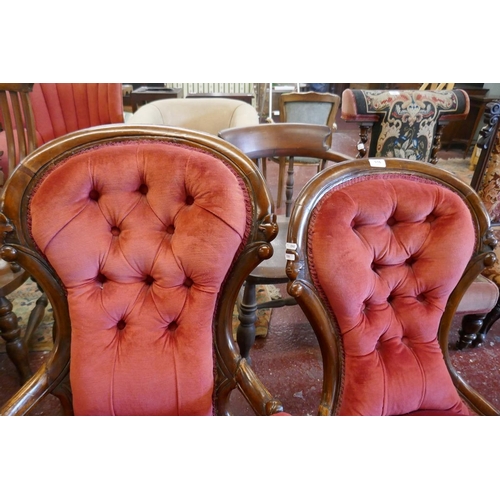 516 - His and hers Victorian chairs