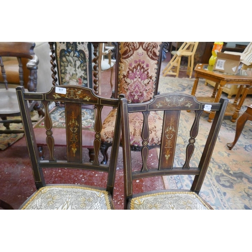 517 - Pair of inlaid chairs