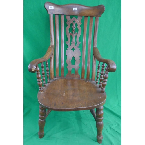 520 - Antique elm seated armchair