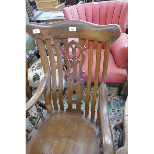 520 - Antique elm seated armchair