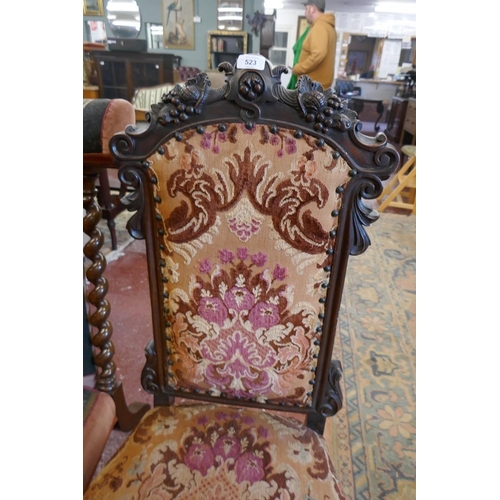 523 - Victorian walnut nursing chair