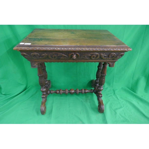 530 - Carved oak centre table