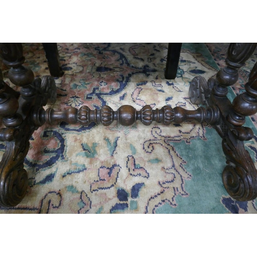 530 - Carved oak centre table