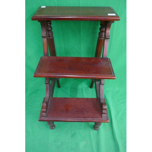 535 - Set of mahogany library steps