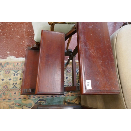 535 - Set of mahogany library steps