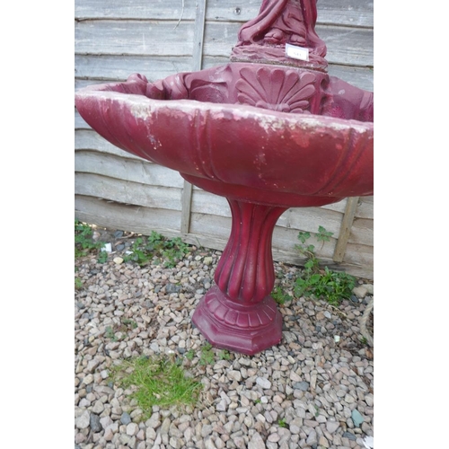 541 - Oriental garden water feature signed Henri - Approx H: 132cm