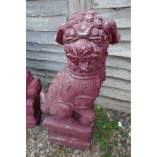 541 - Oriental garden water feature signed Henri - Approx H: 132cm