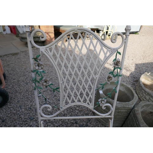 544 - Ornate folding bistro table and 2 chairs 