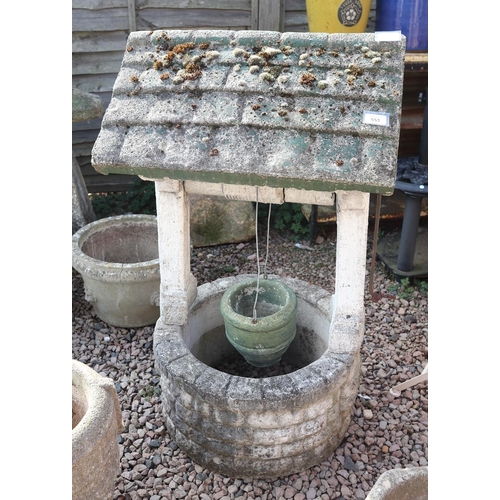 553 - Stone wishing well - Approx H: 103cm