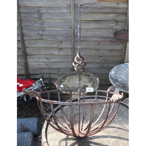 561 - Wrought iron hanging basket