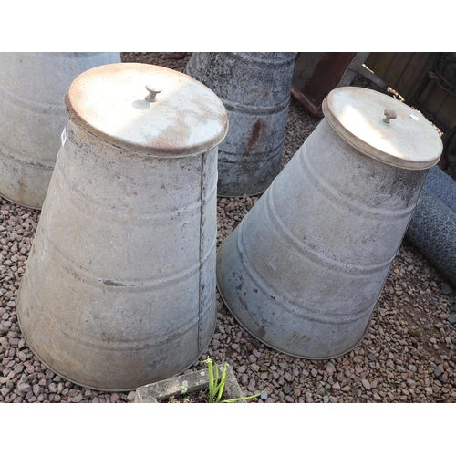 569 - Pair of galvanised rhubarb forcers - Approx H: 67cm