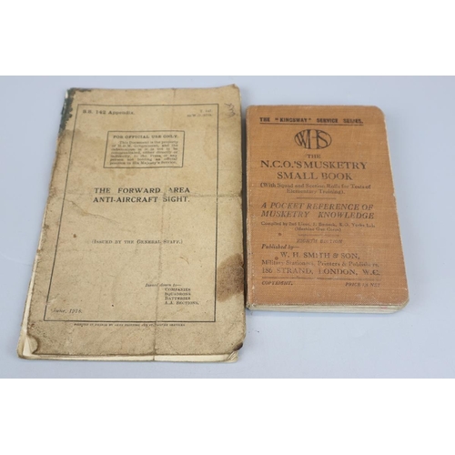 77 - 1916 NCO's musketry small book together with 1918 anti-aircraft manual