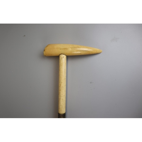 84 - Whale bone and whale tooth walking stick